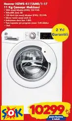 HOOVER H3WS 411TAME/1-17 11 KG ÇAMAŞIR MAKİNESİ